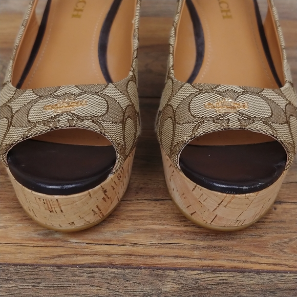Coach Ferry Signature Platform Wedge Heels - Picture 10 of 14